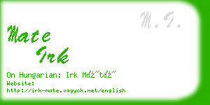 mate irk business card